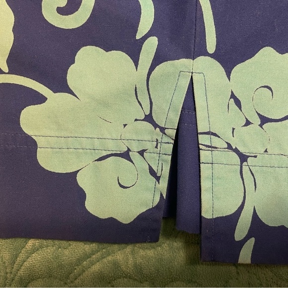 Pendleton Originals Women 14 waistband Blue Floral Print Capri Pants‎ Wide Leg - Picture 7 of 10